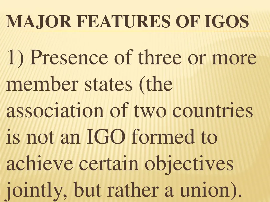 major features of igos