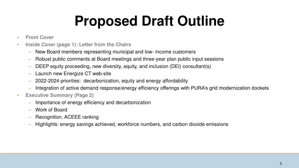 proposed draft outline