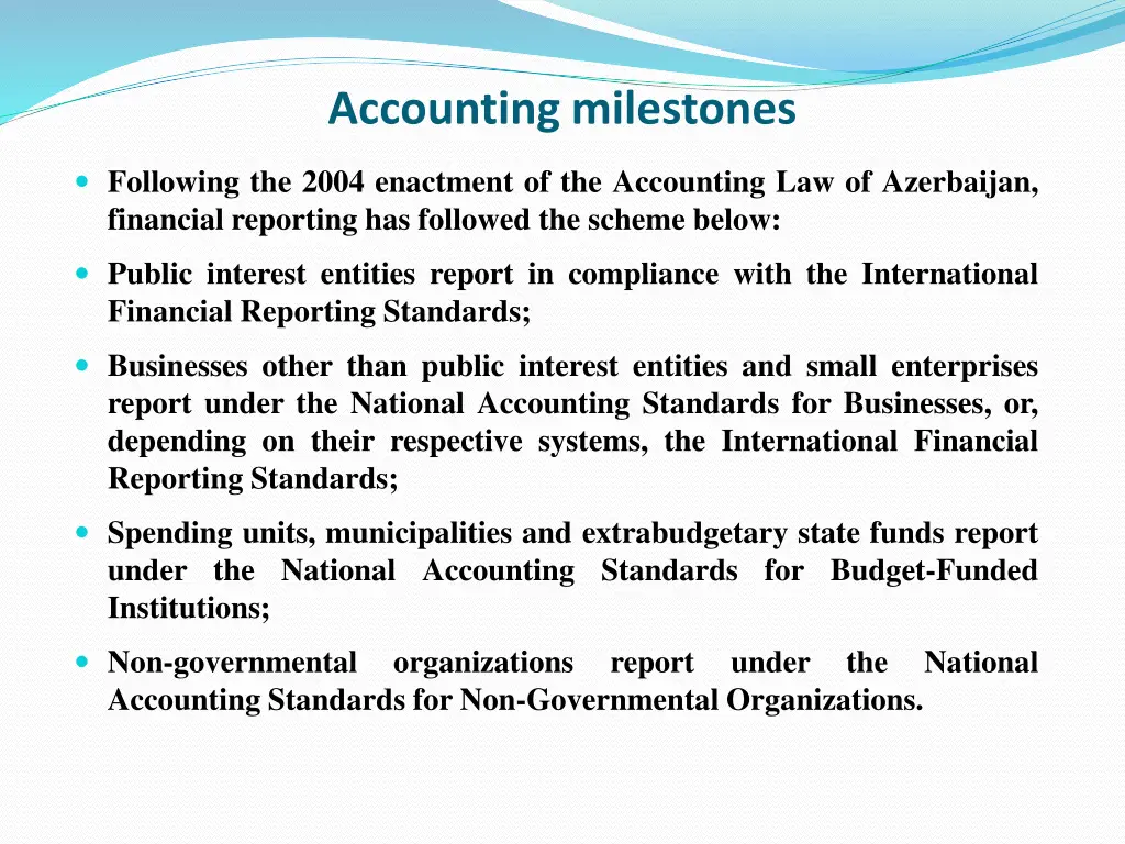 accounting milestones