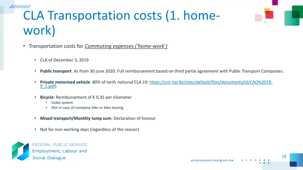 cla transportation costs 1 home work