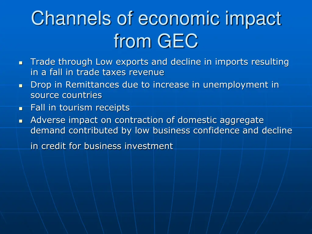 channels of economic impact from gec trade