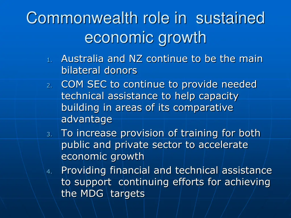 commonwealth role in sustained economic growth