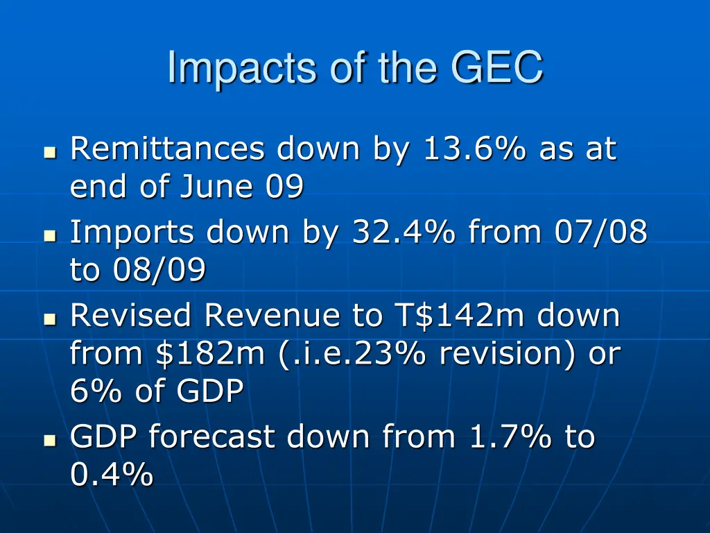 impacts of the gec