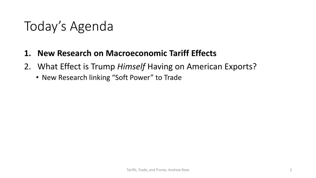 today s agenda