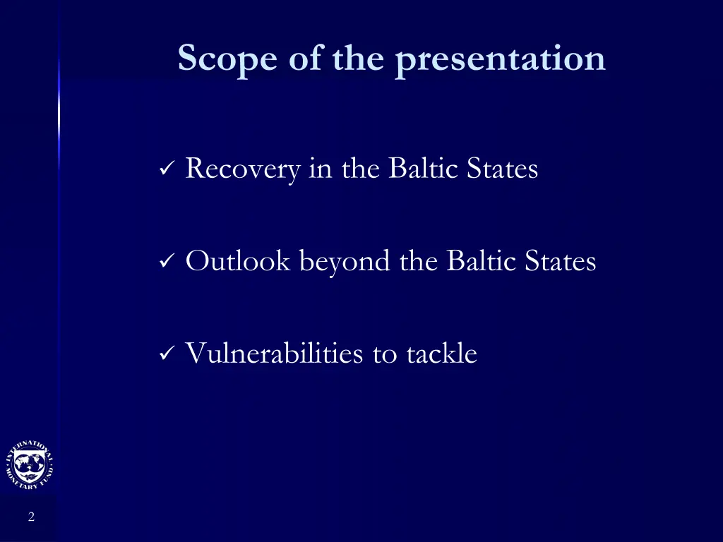 scope of the presentation