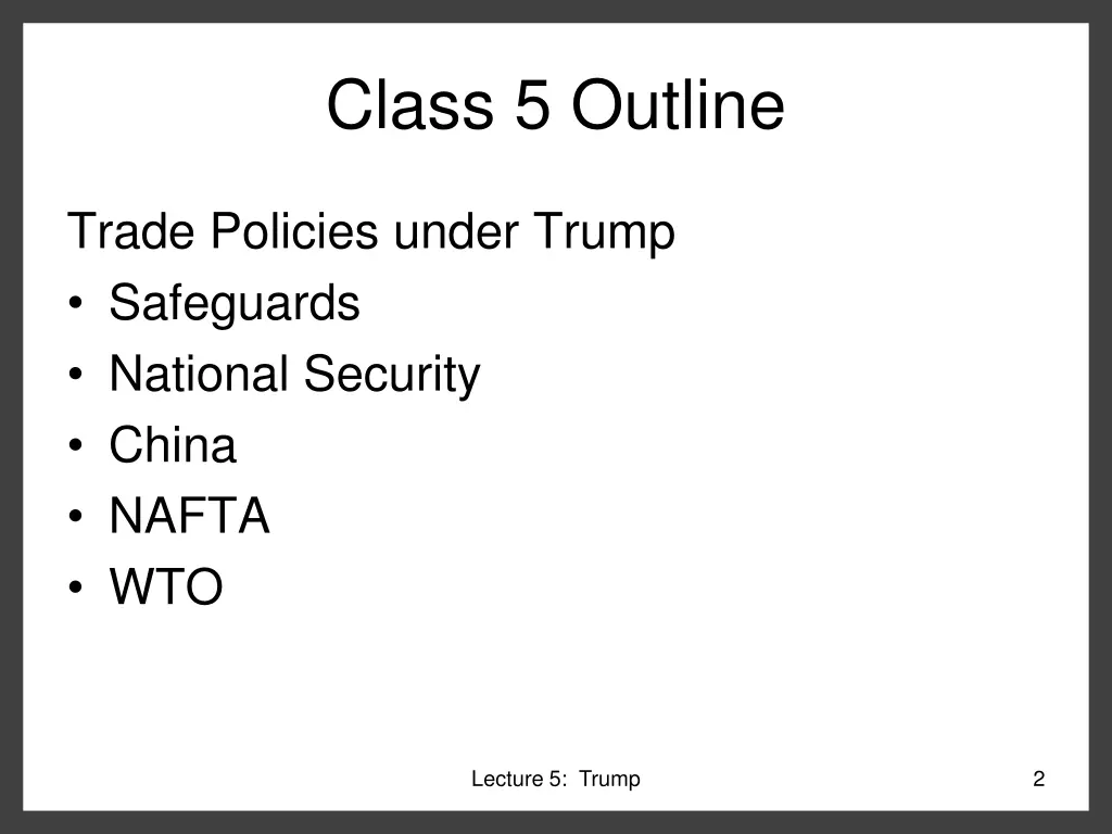 class 5 outline