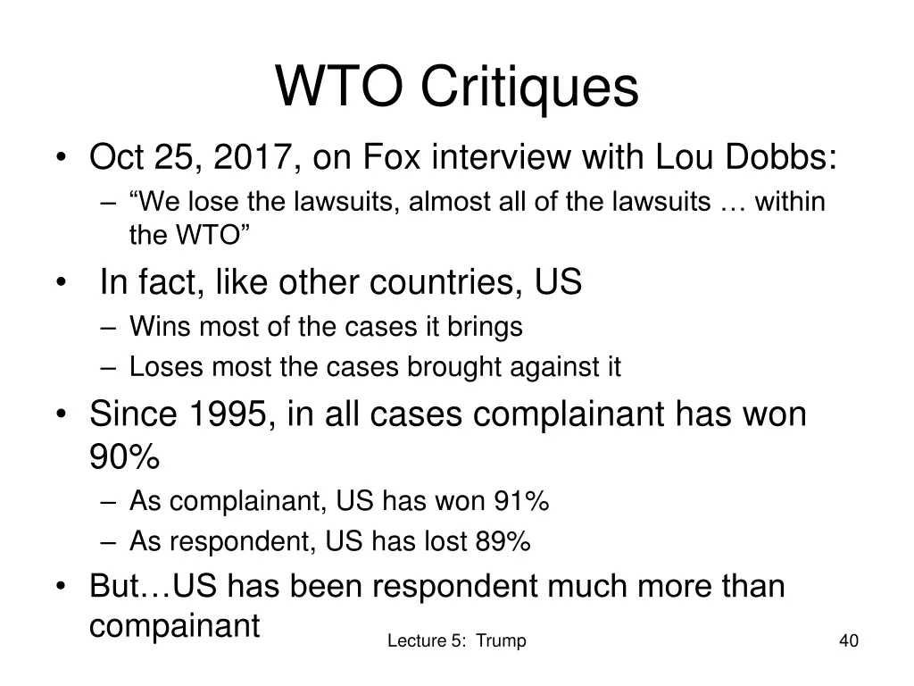 wto critiques