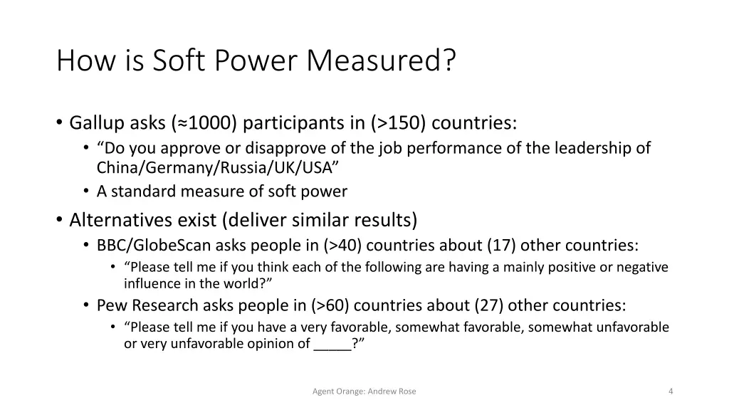 how is soft power measured