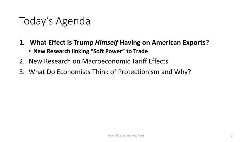 today s agenda