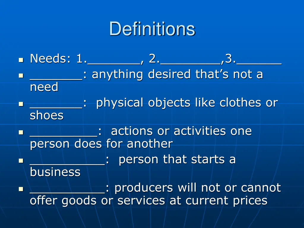 definitions