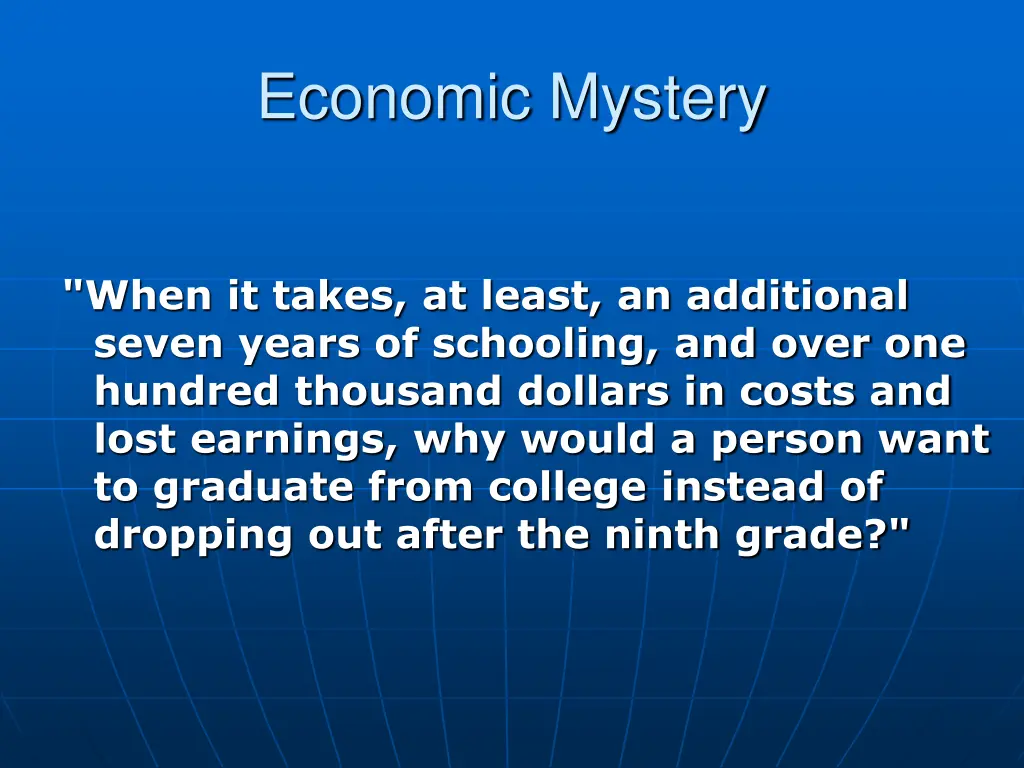 economic mystery