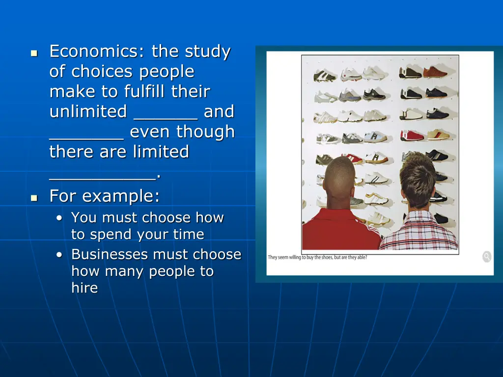 economics the study of choices people make