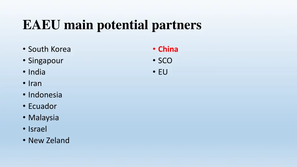eaeu main potential partners