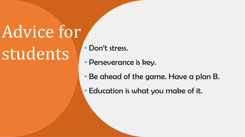 advice for students