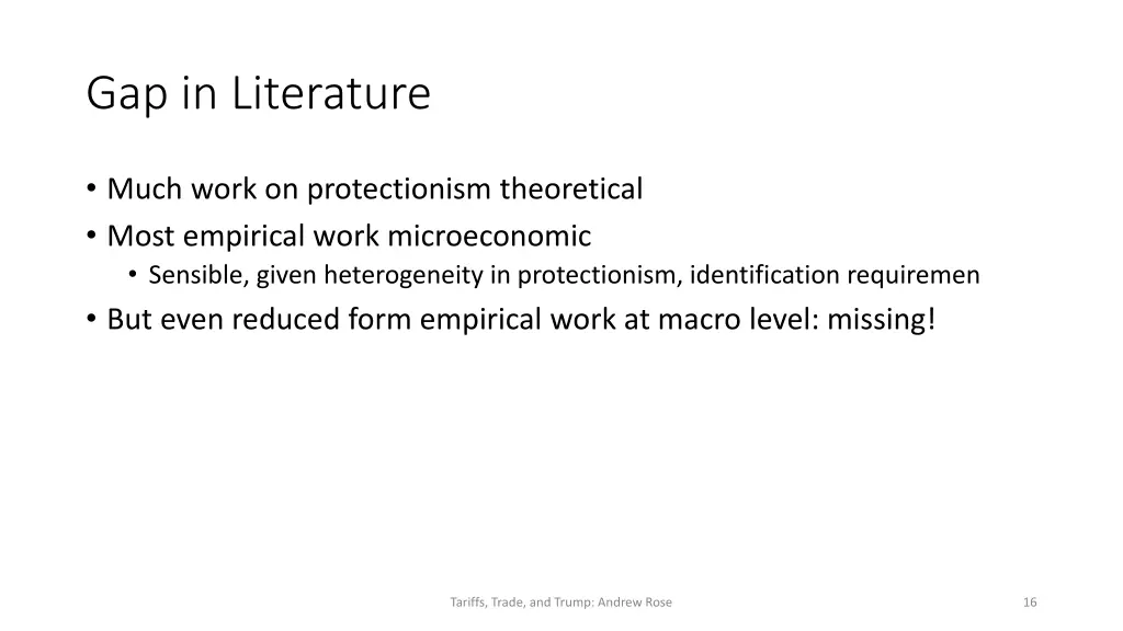 gap in literature