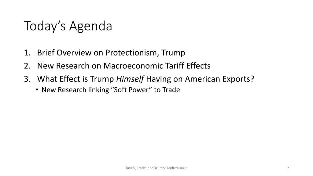 today s agenda