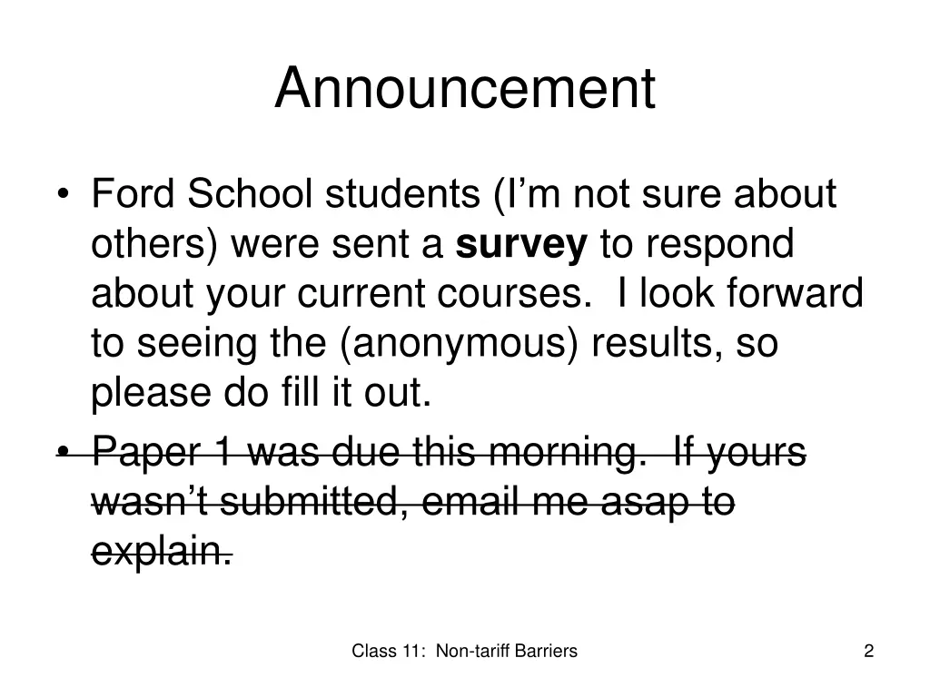 announcement