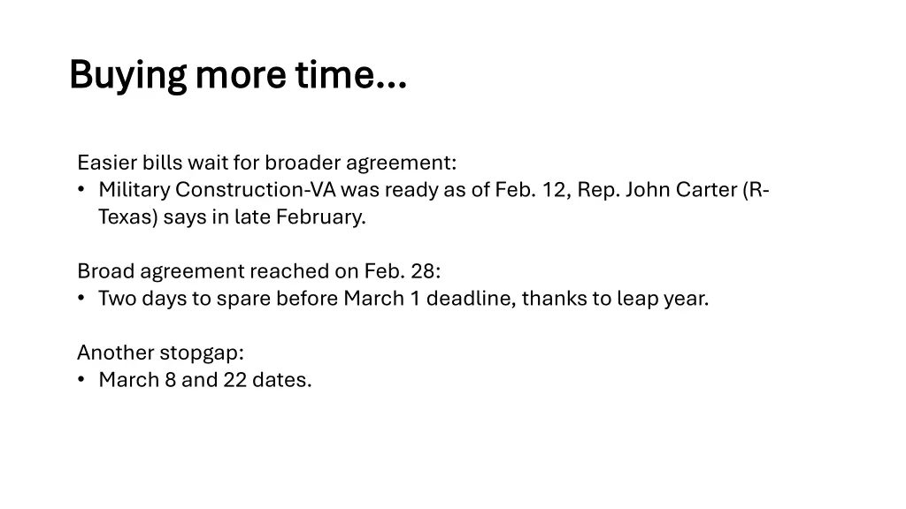 buying more time buying more time