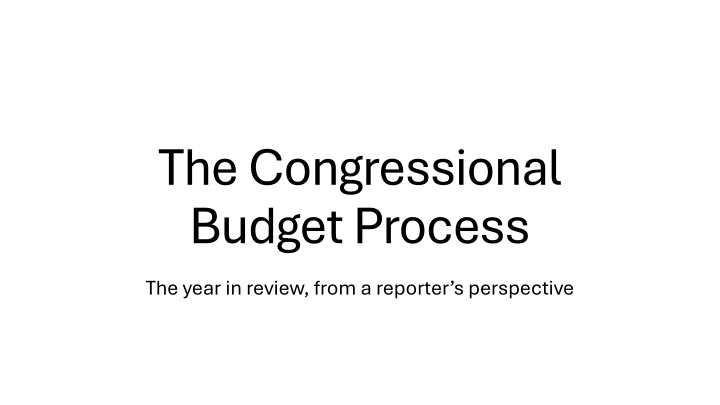 the congressional budget process