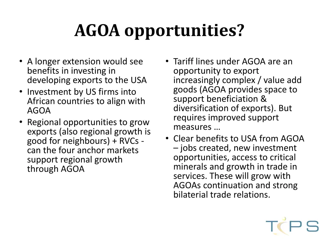 agoa opportunities