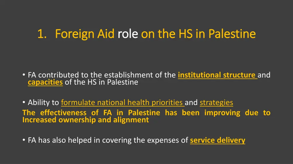 1 1 foreign aid foreign aid role