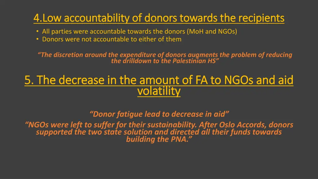 4 low 4 low accountability of donors towards