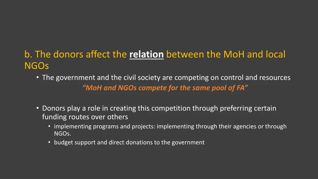 b the donors affect the relation between