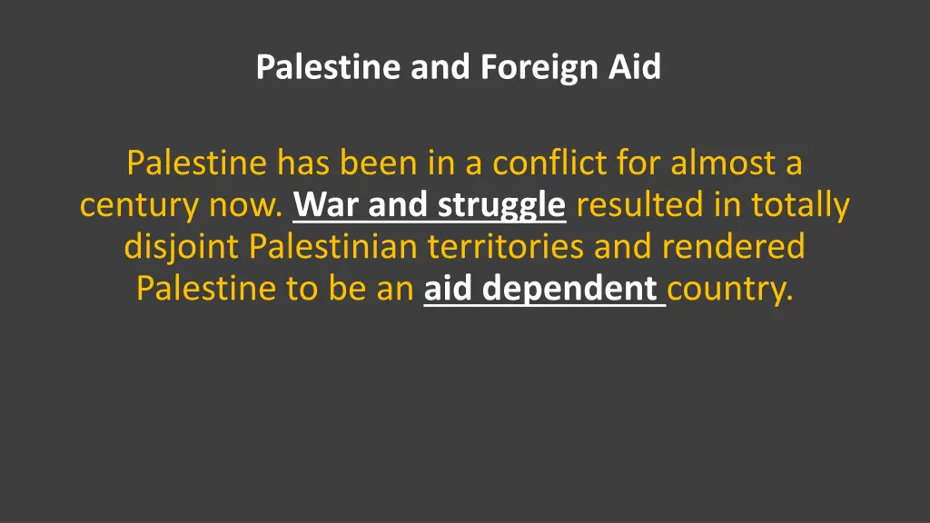 palestine and foreign aid