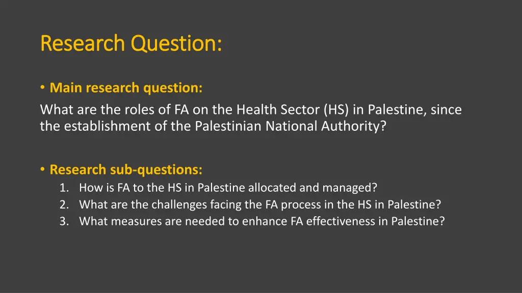 research question research question
