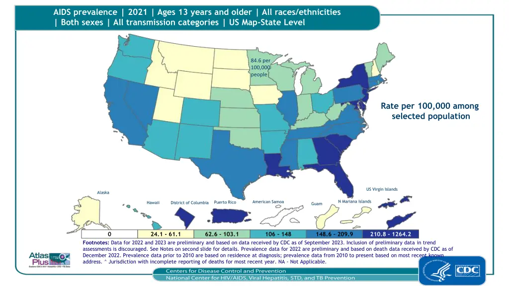 aids prevalence 2021 ages 13 years and older
