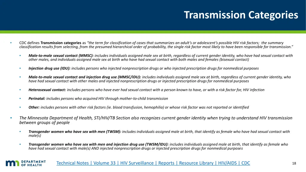 transmission categories