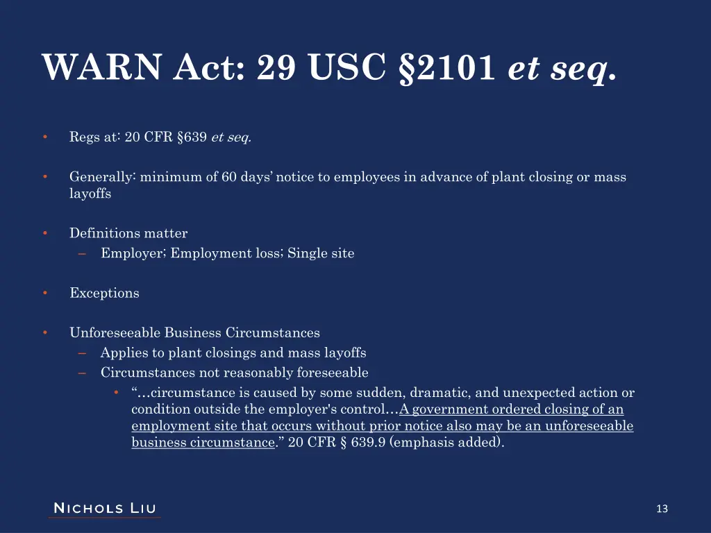 warn act 29 usc 2101 et seq