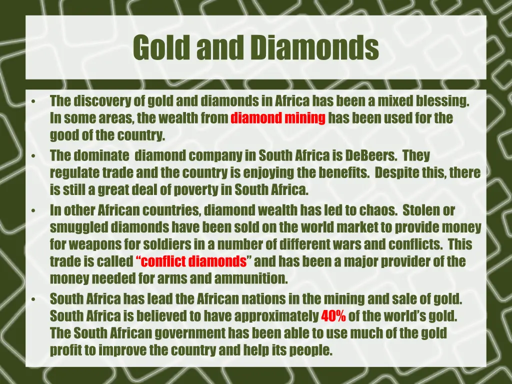gold and diamonds