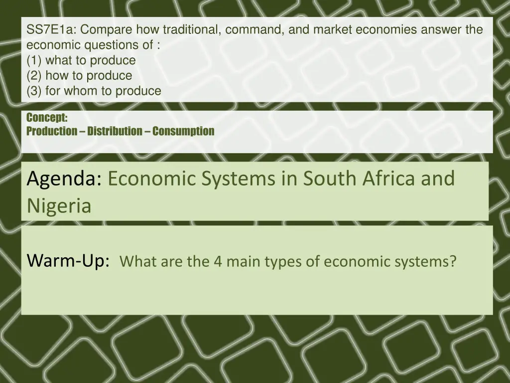 ss7e1a compare how traditional command and market