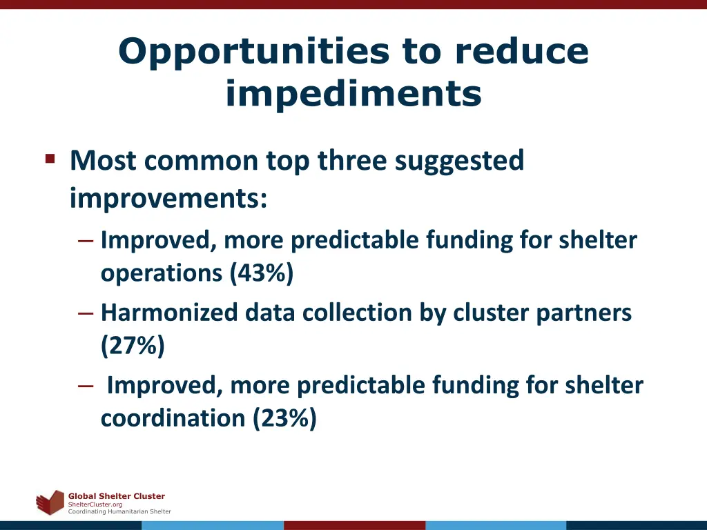 opportunities to reduce impediments