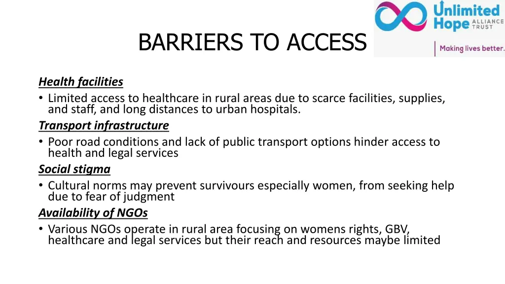 barriers to access