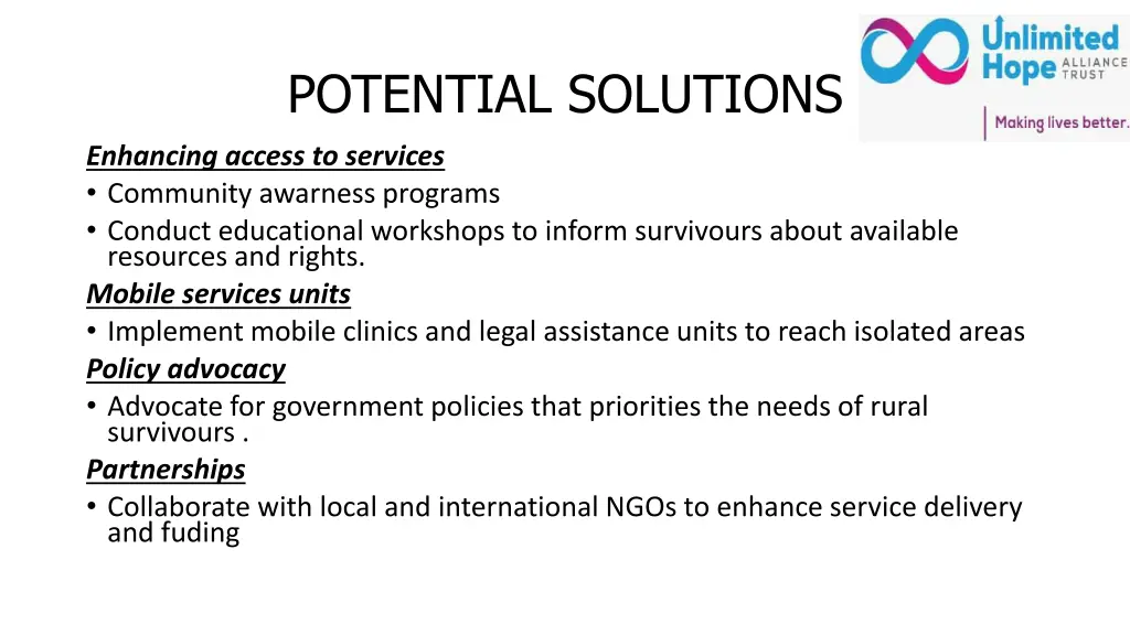 potential solutions