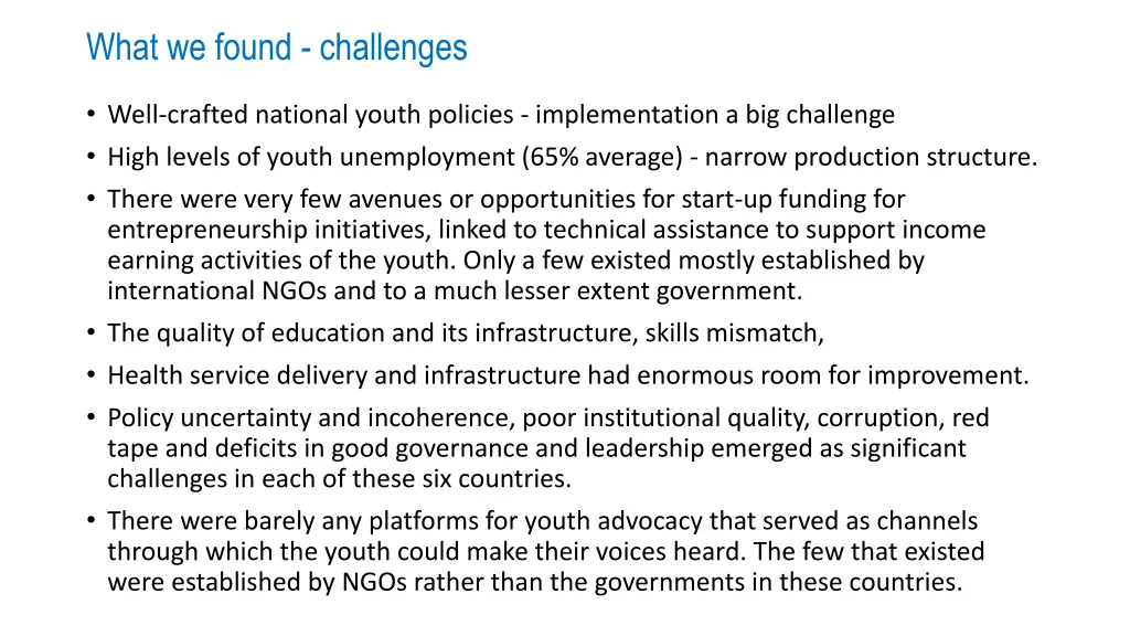 what we found challenges