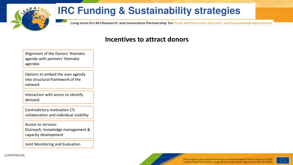 irc funding sustainability strategies 11