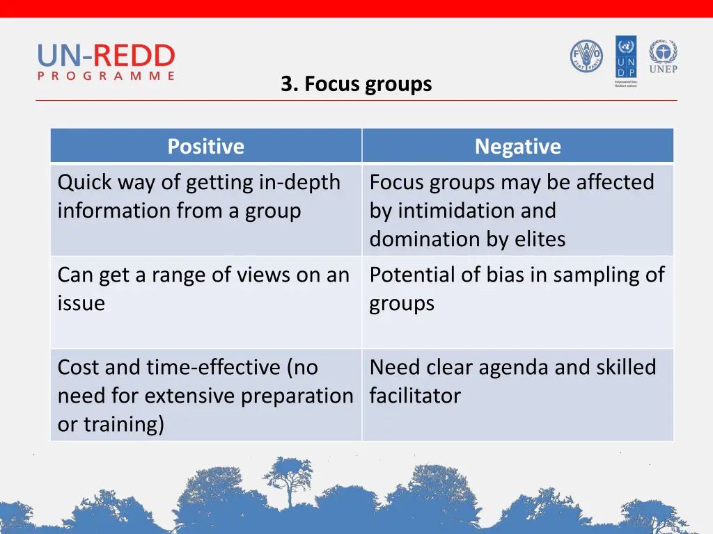 3 focus groups