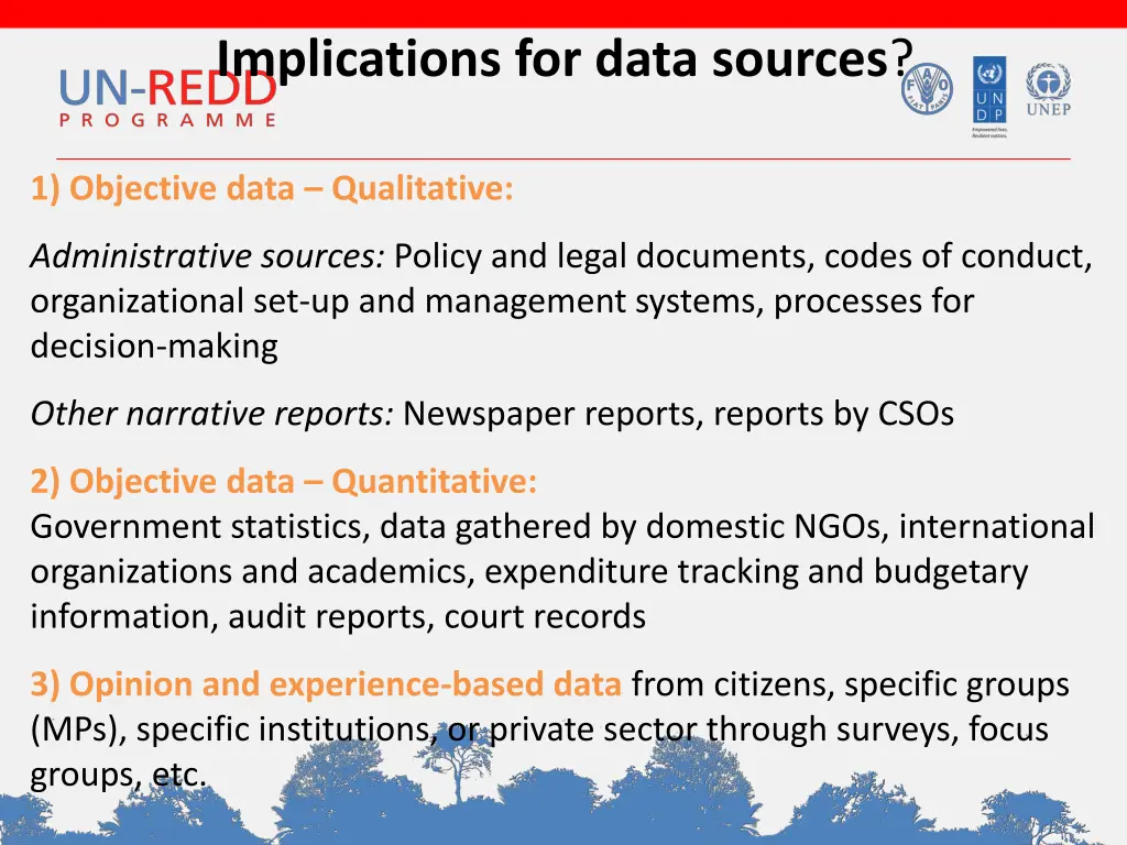 implications for data sources