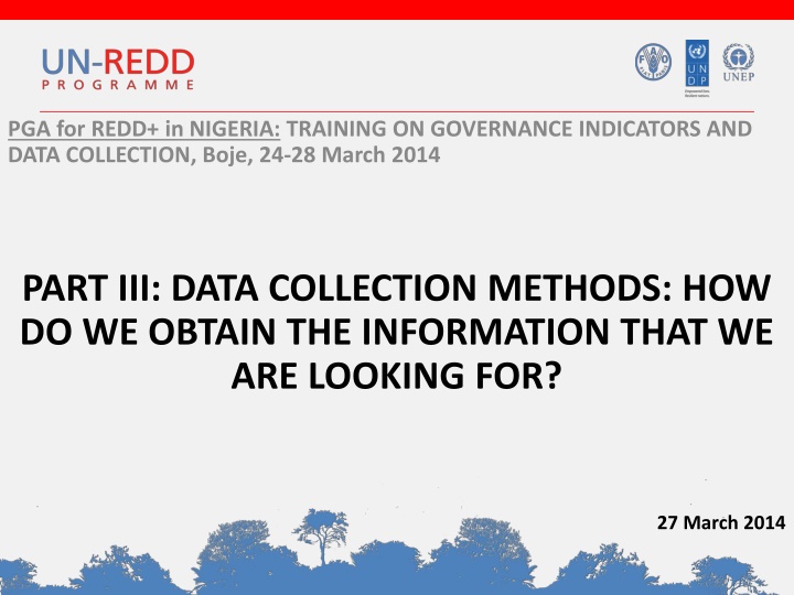 pga for redd in nigeria training on governance