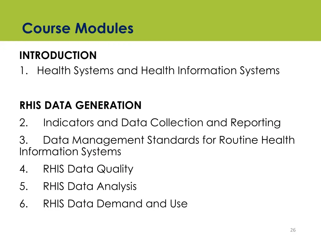 course modules