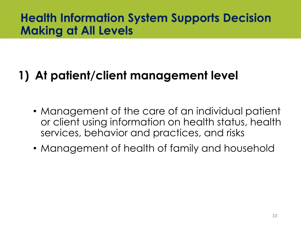 health information system supports decision