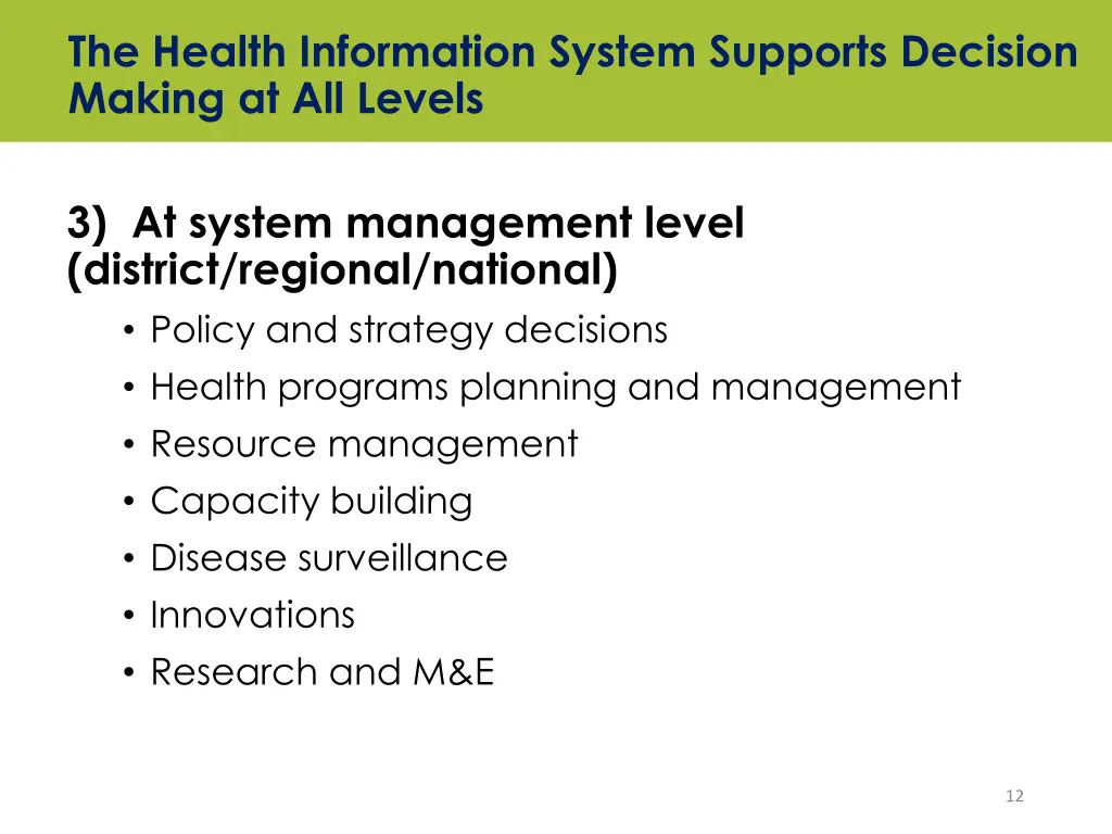 the health information system supports decision 1