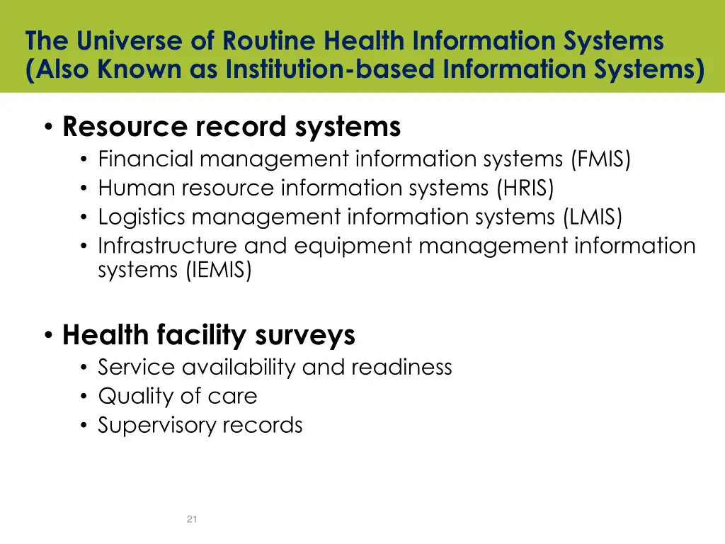 the universe of routine health information 1
