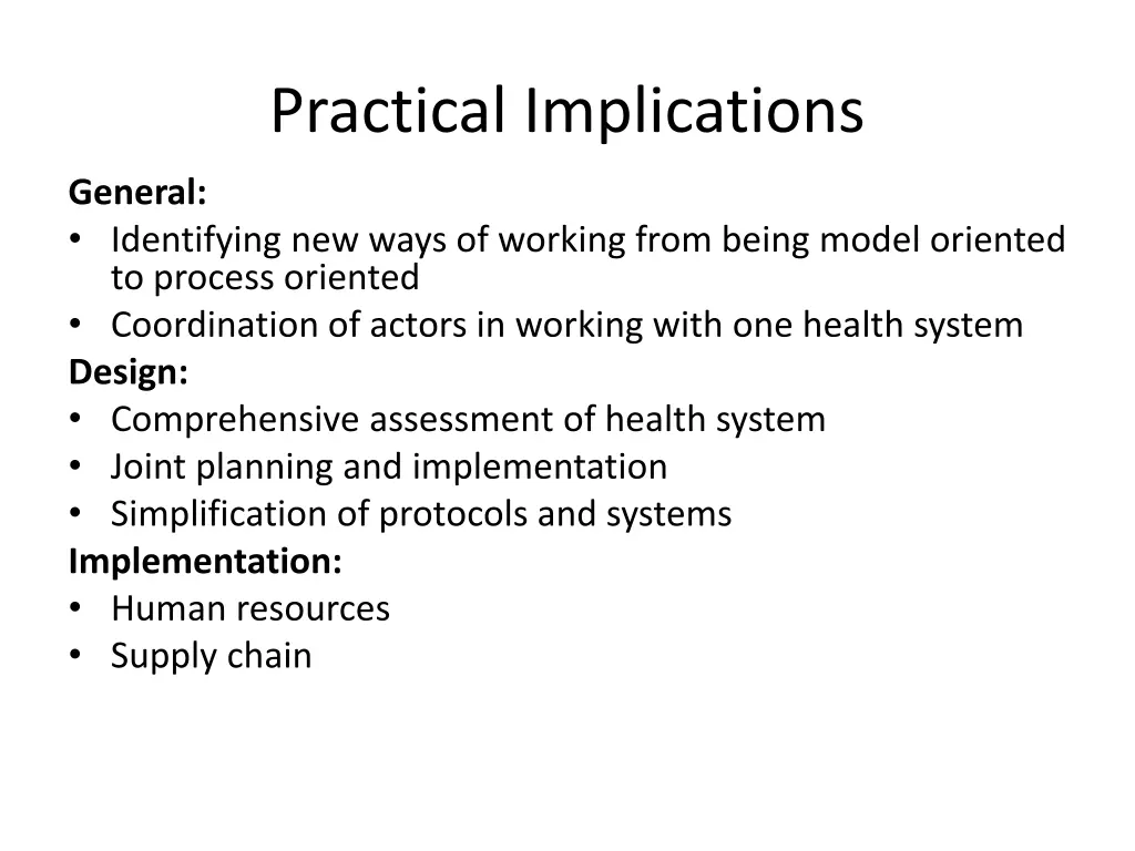 practical implications
