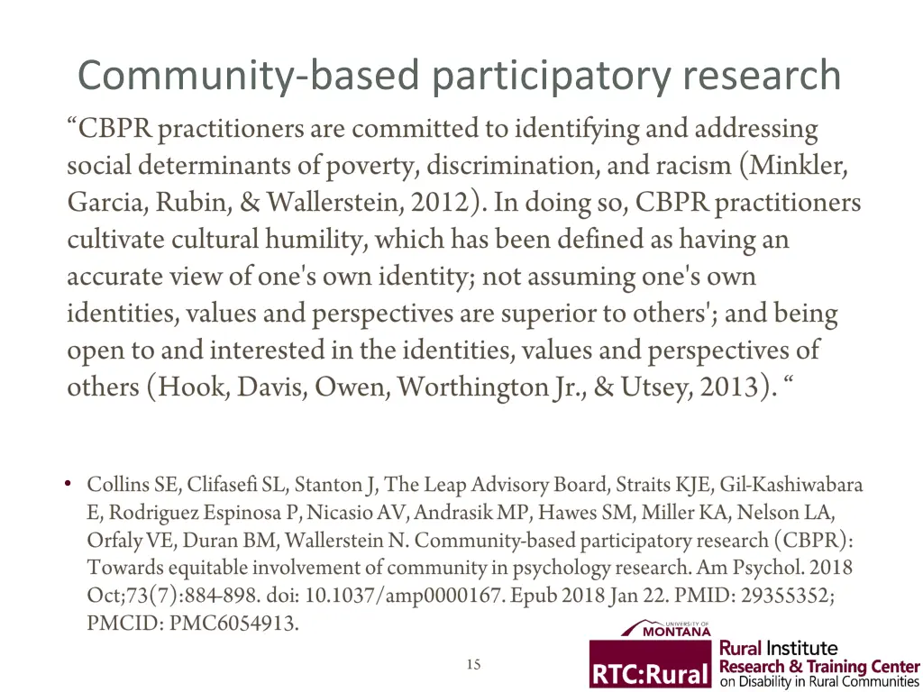 community based participatory research