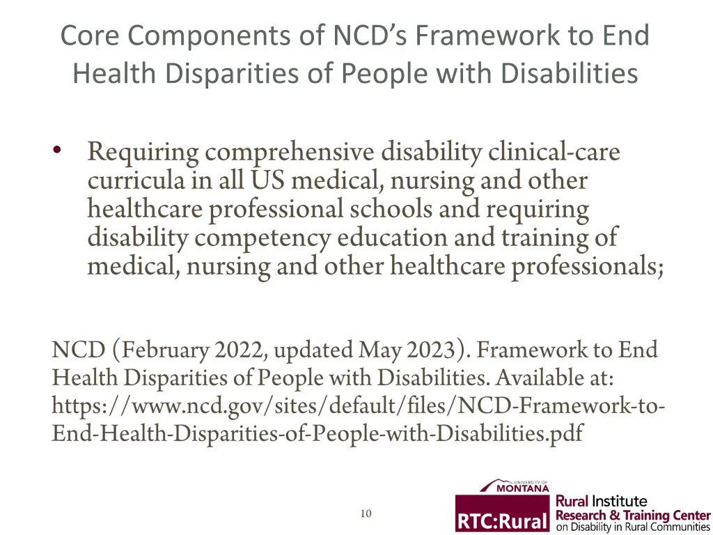 core components of ncd s framework to end health 1