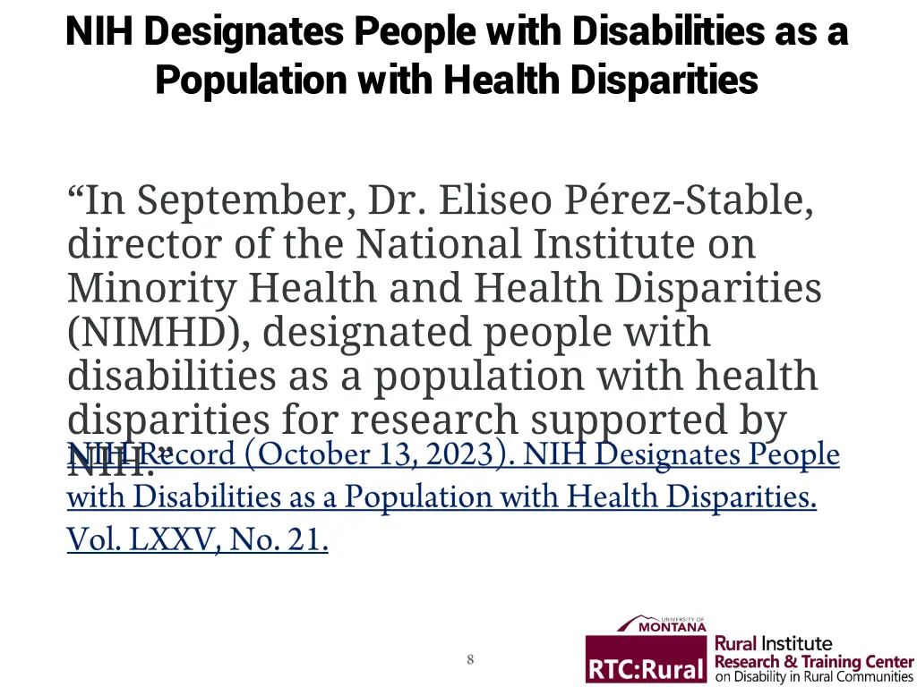 nih designates people with disabilities